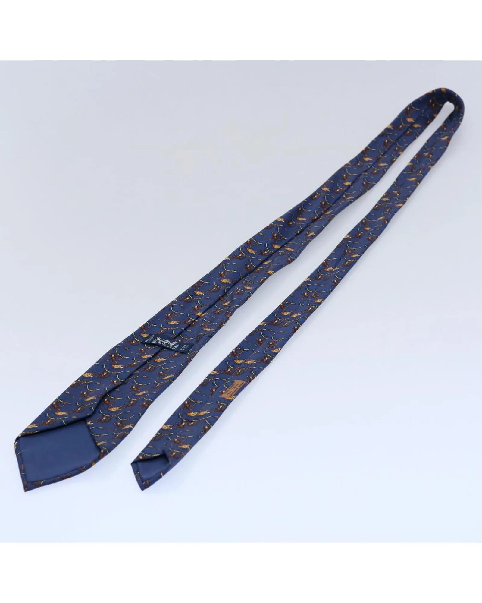 Silk Blue Navy Necktie by Hermes