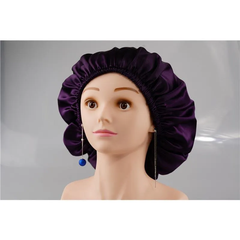 Silk Hair Bonnet - Double side no edge - Deep Purple