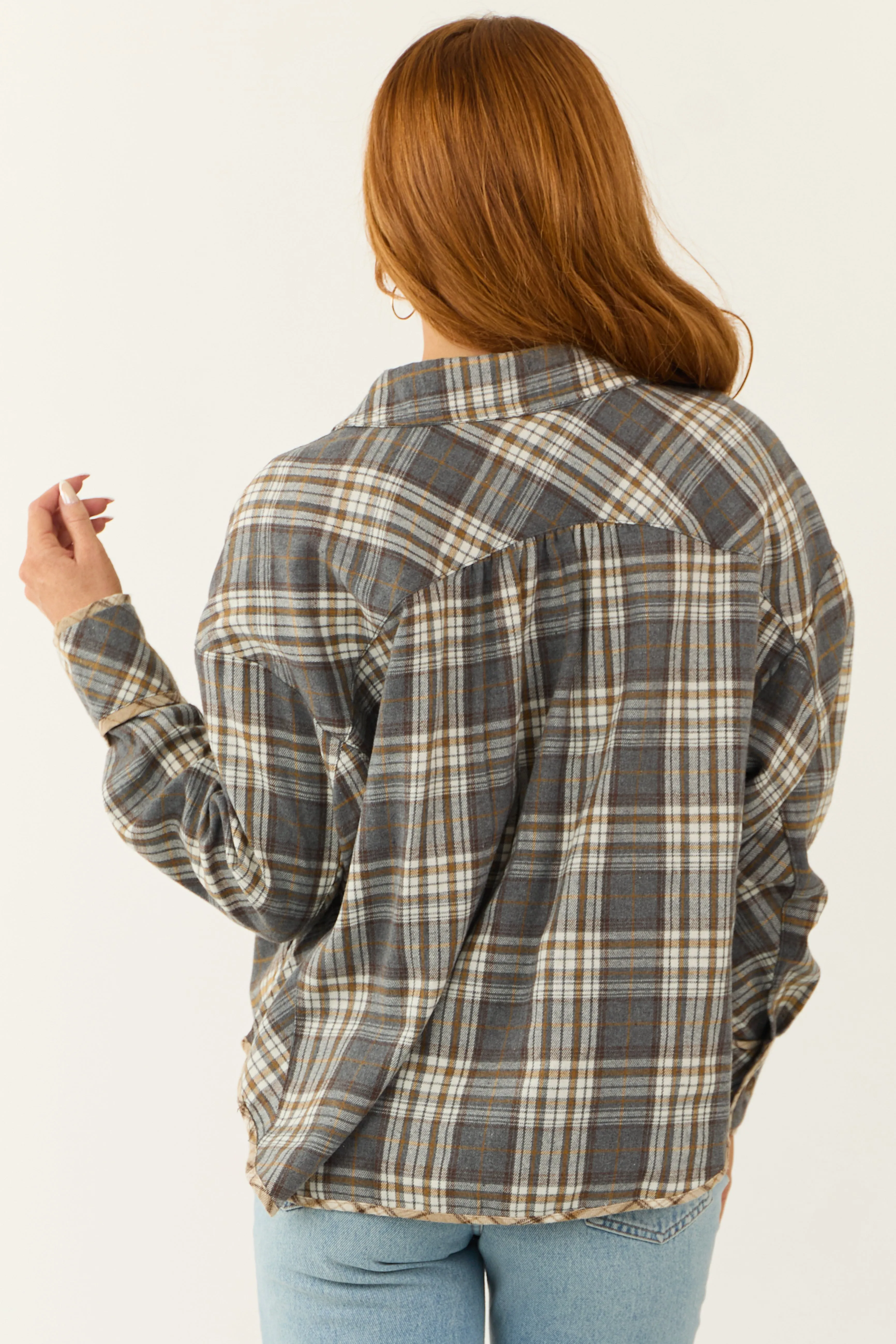 Slate Plaid Double Chest Pocket Soft Flannel