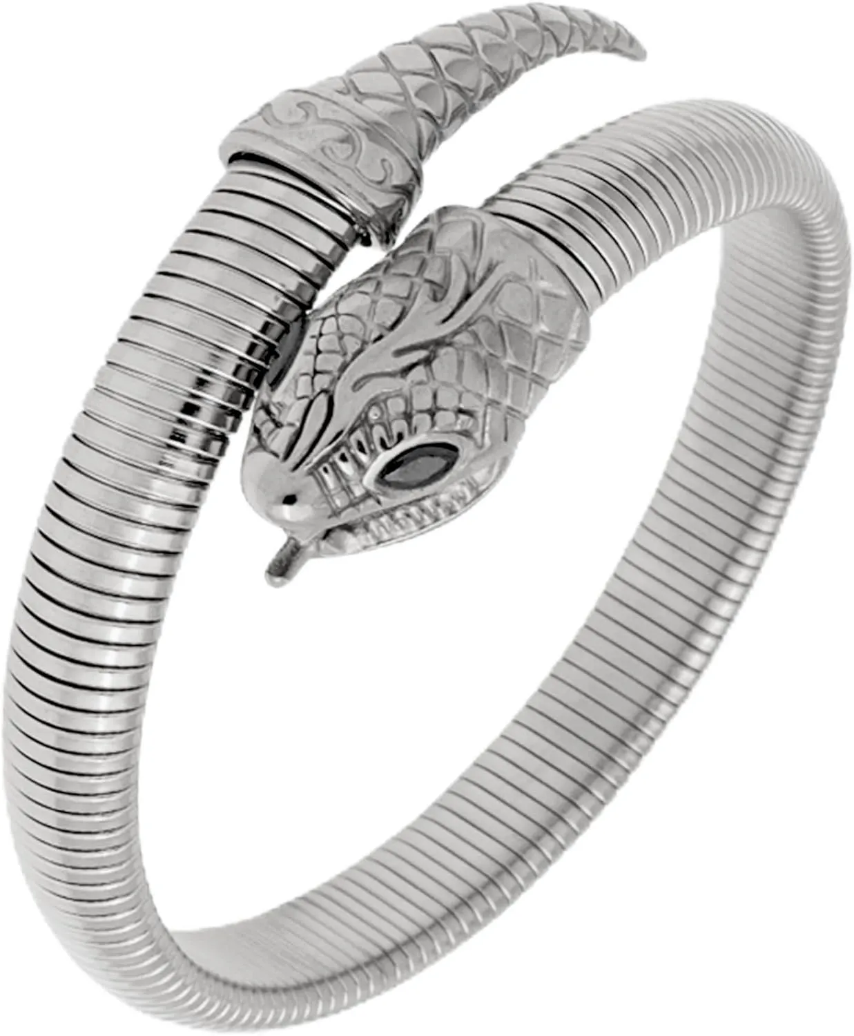 Snake Bangle Open Cuff Bracelets for Woman, Cubic Zirconia Stretch Bracelet Jewelry