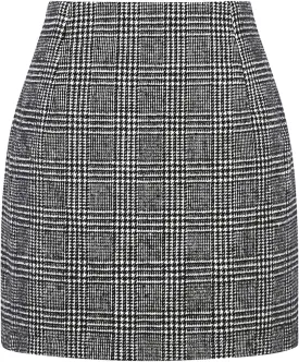 Women Mini Skirt Plaid Wool Skirt Spring High Waist Bodycon Pencil Short Skirts Tartan Skirt