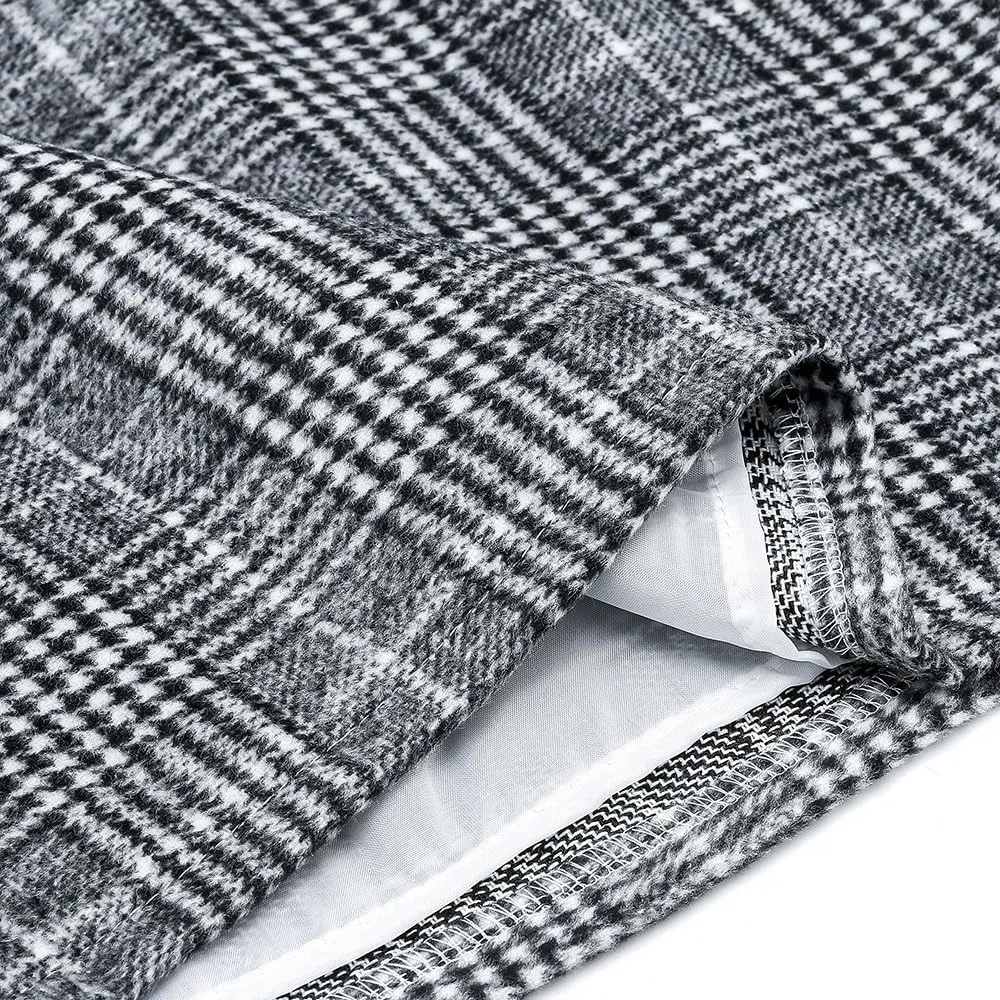 Women Mini Skirt Plaid Wool Skirt Spring High Waist Bodycon Pencil Short Skirts Tartan Skirt