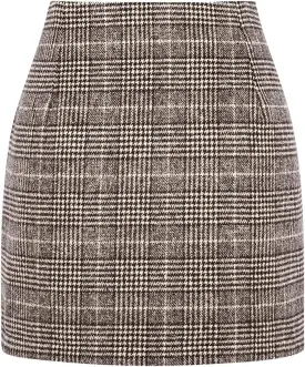Women Mini Skirt Plaid Wool Skirt Spring High Waist Bodycon Pencil Short Skirts Tartan Skirt